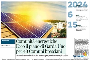 Comunità energetiche - Ecco il piano di Garda Uno per 43 Comuni bresciani