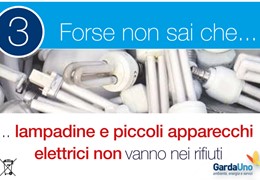 Lampadine e piccoli apparecchi elettrici non vanno nei rifiuti