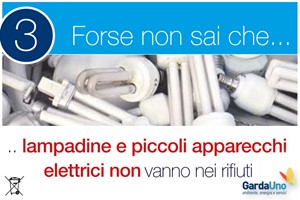 Lampadine e piccoli apparecchi elettrici non vanno nei rifiuti