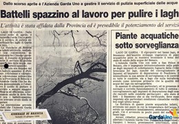 Battelli spazzino al lavoro per pulire i laghi