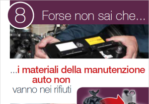 I materiali della manutenzione auto non vanno nei rifiuti