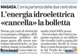 Magasa - L'energia idroelettrica «cancella» la bolletta