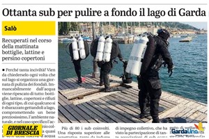 Ottanta sub per pulire a fondo il lago di Garda