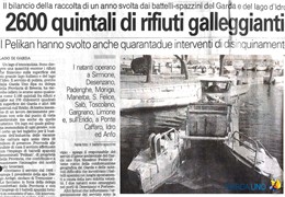 Giornale di Brescia – 28/04/2004: 2600 quintali di rifiuti galleggianti
