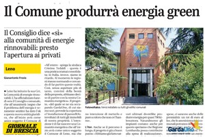 Leno, il Comune produrrà energia green