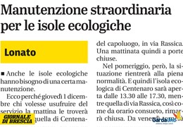 Manutenzione straordinaria per le isole ecologiche