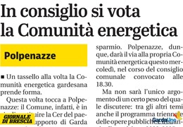 Polpenazze: In consiglio si vota la Comunità energetica