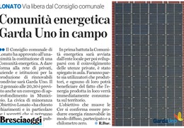 Comunità Energetica, Garda Uno in campo