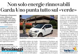 Non solo energie rinnovabili, Garda Uno punta tutto sul «verde»