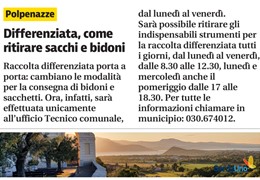 Polpenazze: differenziata, come ritirare sacchi e bidoni