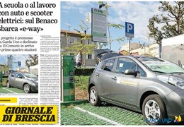 Giornale di Brescia: A scuola o al lavoro con auto e scooter elettrici: sul Benaco sbarca«e-way»