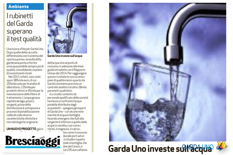 Brescia Oggi: I rubinetti del Garda superano il test qualità - Gardauno spa