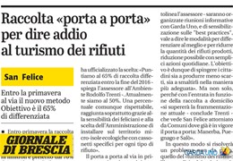 Giornale di Brescia: porta a porta per dire addio al turismo dei rifiuti