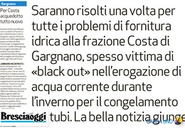 Brescia oggi: Gargnano, per costa acquedotto tutto nuovo