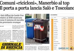 Giornale di Brescia: Comuni «ricicloni», Manerbio al top.