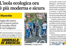 Giornale di Brescia: Manerbio - L’isola ecologica ora è più moderna e sicura