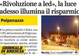 Giornale di Brescia: Polpenazze - Rivoluzione a led», la luce adesso illumina il risparmio