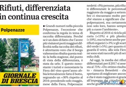 Giornale di Brescia: Polpenazze - Rifiuti, differenziata in continua crescita