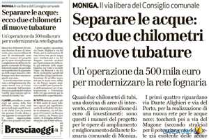 Brescia Oggi: Moniga - Separare le acque, ecco due chilometri di nuove tubature
