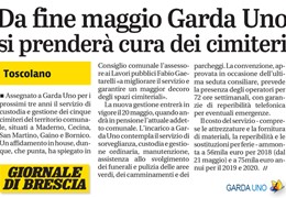 Toscolano, da fine maggio Garda Uno si prenderà cura dei cimiteri