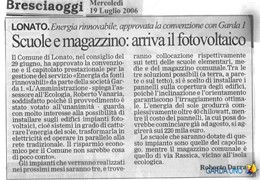 Lonato - Scuole e magazzino: arriva il fotovoltaico