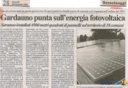 Gardauno punta sull'energia fotovoltaica