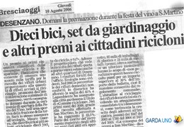 Dieci bici, set da giardinaggio e altri premi ai cittadini ricicloni