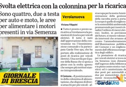 Verolanuova : svolta elettrica con la colonnina per la ricarica