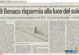 Il Benaco risparmia alla luce del sole