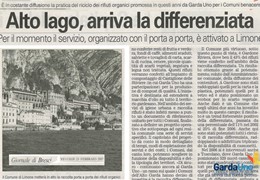 Alto lago, arriva la differenziata